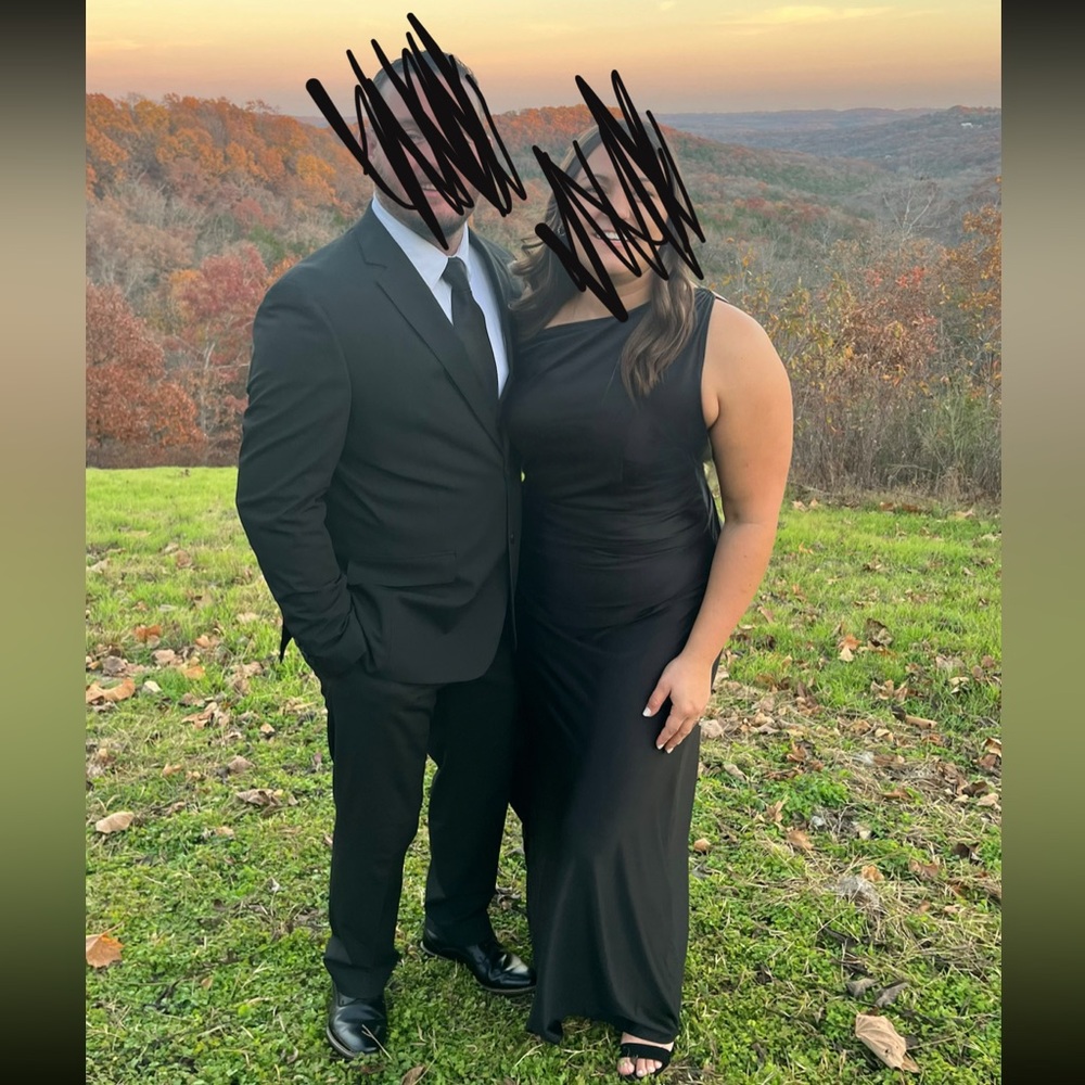 Black satin dress